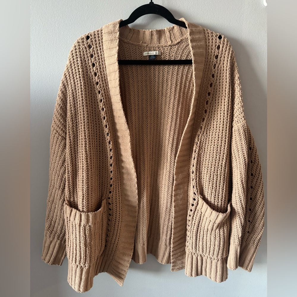 American Eagle Outfitters Brown Knit Cardigan